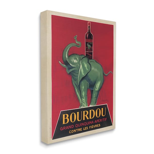 Stupell Industries Bourdou Vintage Elephant Advertisement Bar Illustration Canvas Wall Art